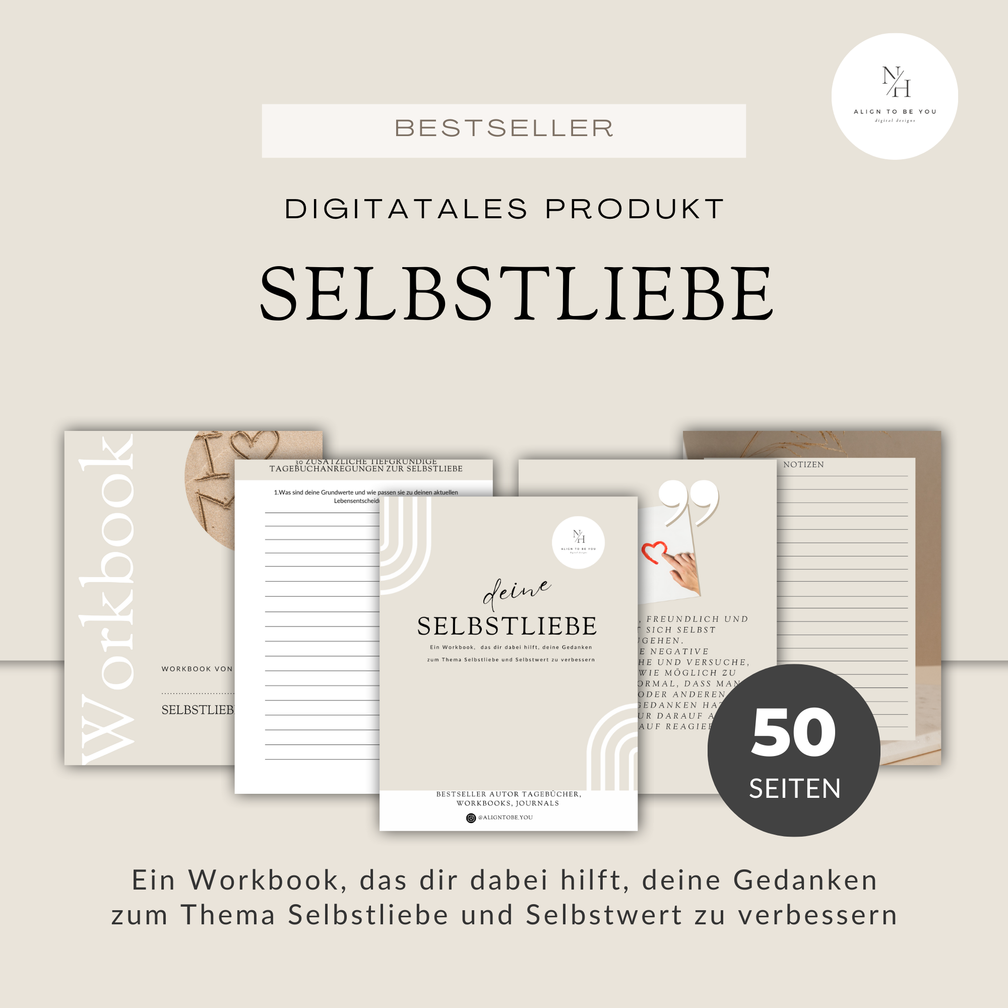 Selbstliebe: Ein Workbook das dir dabei hilft, deine Gedanken  zum Thema Selbstliebe und Selbstwert zu verbessern